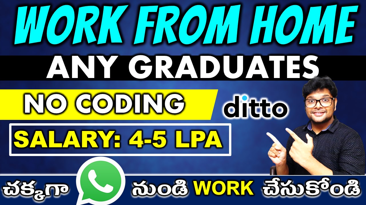 Work from Home jobs in Telugu Work from Mobile Ditto jobs 2022 in Telugu Latest jobs V the Techee