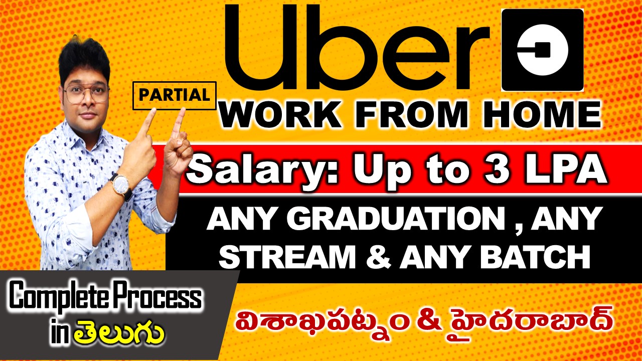 UBER Recruitment 2022 in Telugu Uber Work from home jobs Latest Jobs 2022 V the Techee