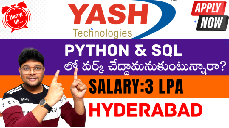Yash Technologies are looking for Python & SQL Developers – V the Techee